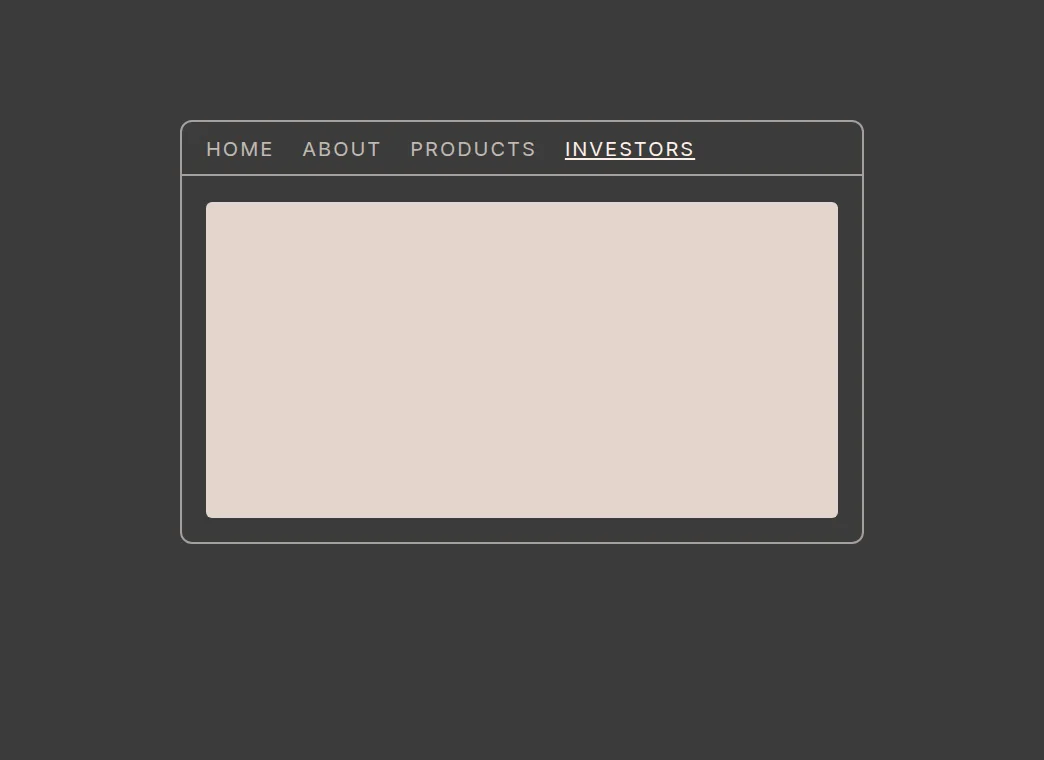 Diagram: an investor section added to the navigation of an existing corporate website