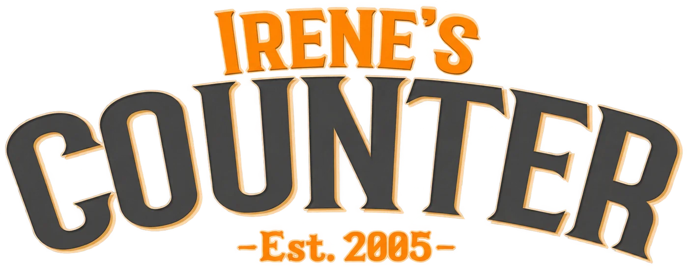 Irene’s Counter logo on its construction grid