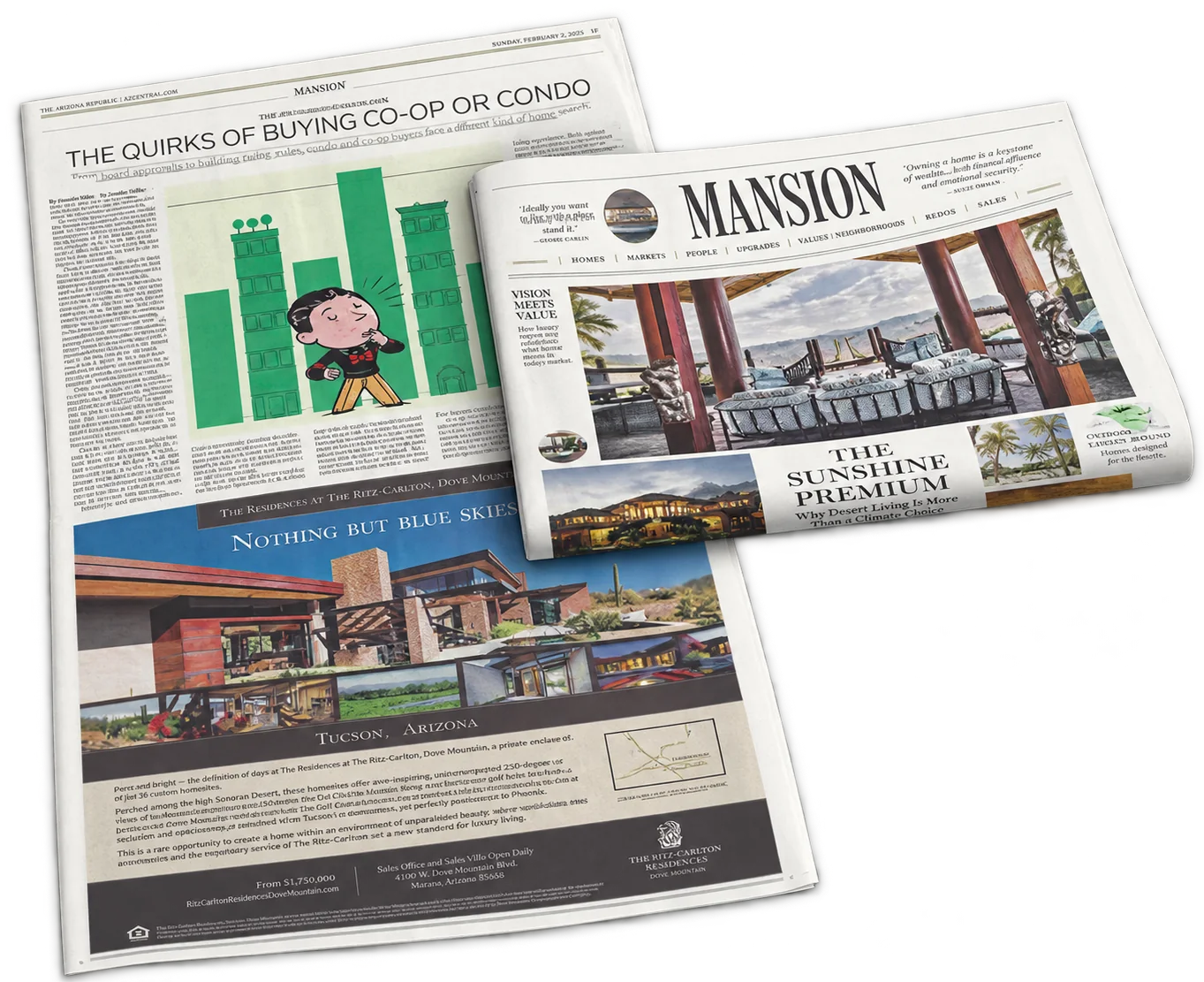 Newspaper advertisements for residential properties