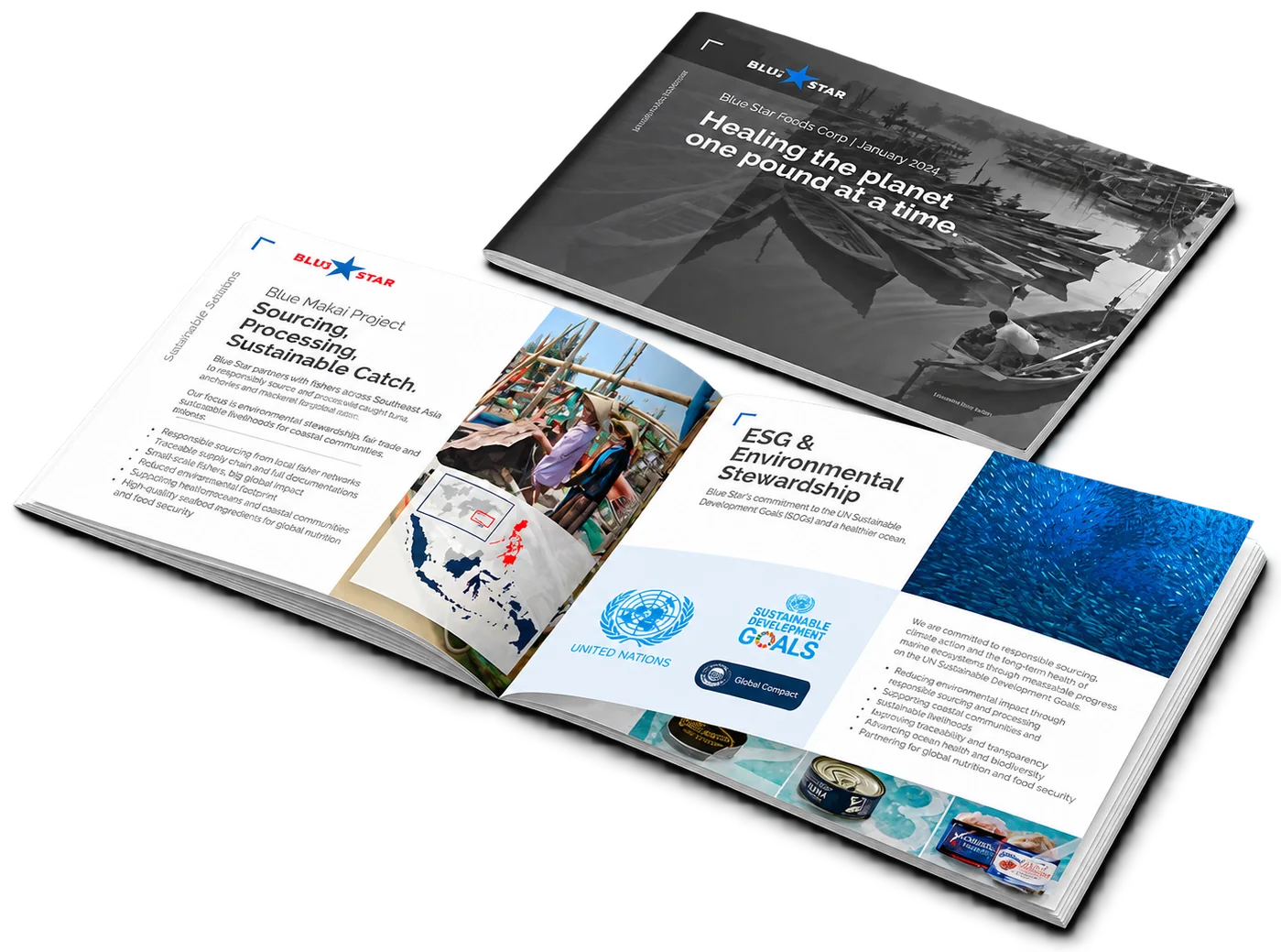 Investor presentation with ESG and environmental stewardship pages