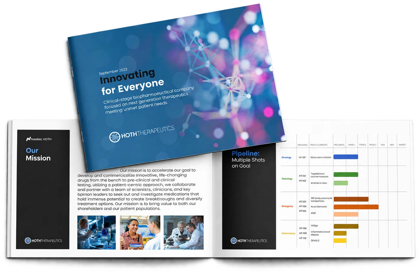 Investor presentation cover and data pages