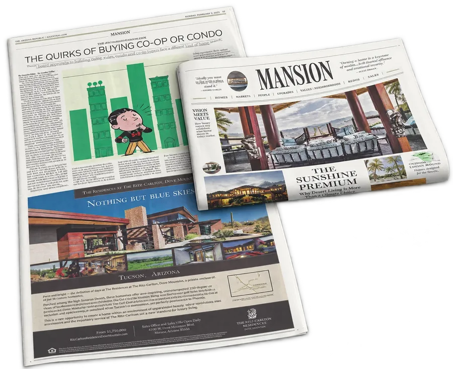 Newspaper advertisements for residential properties