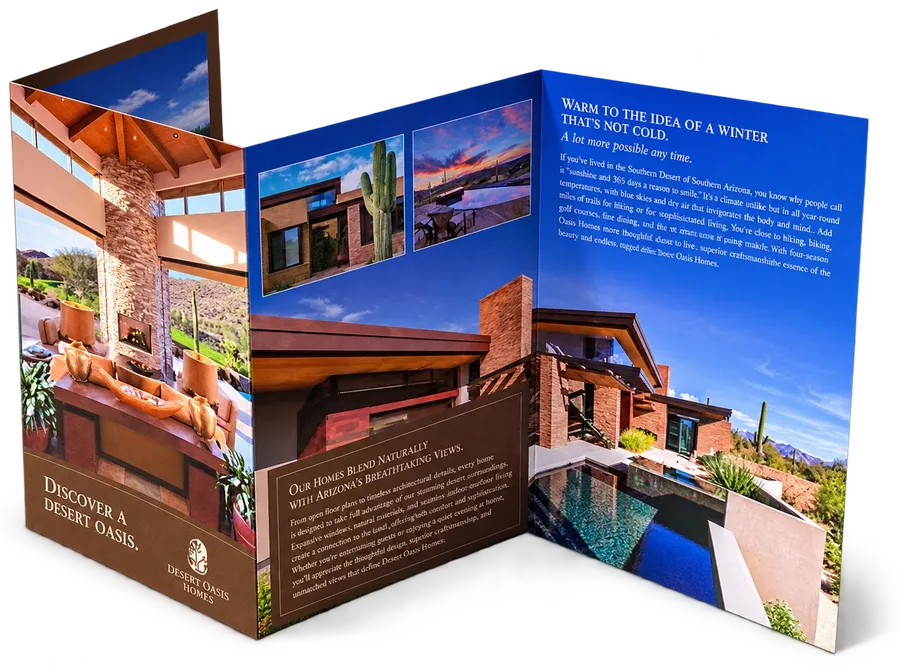 Folded real estate brochure