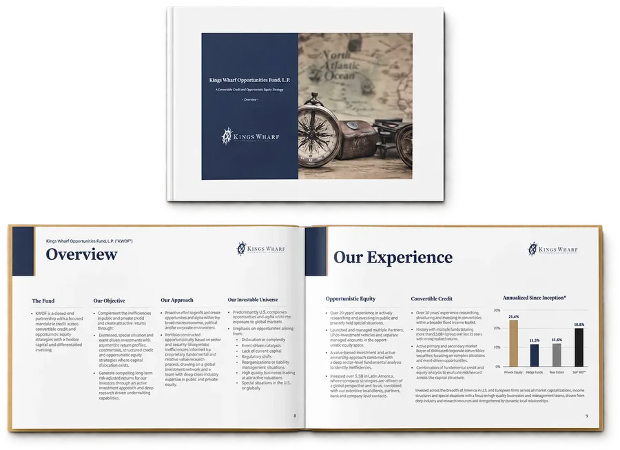 Investor presentation overview and experience pages